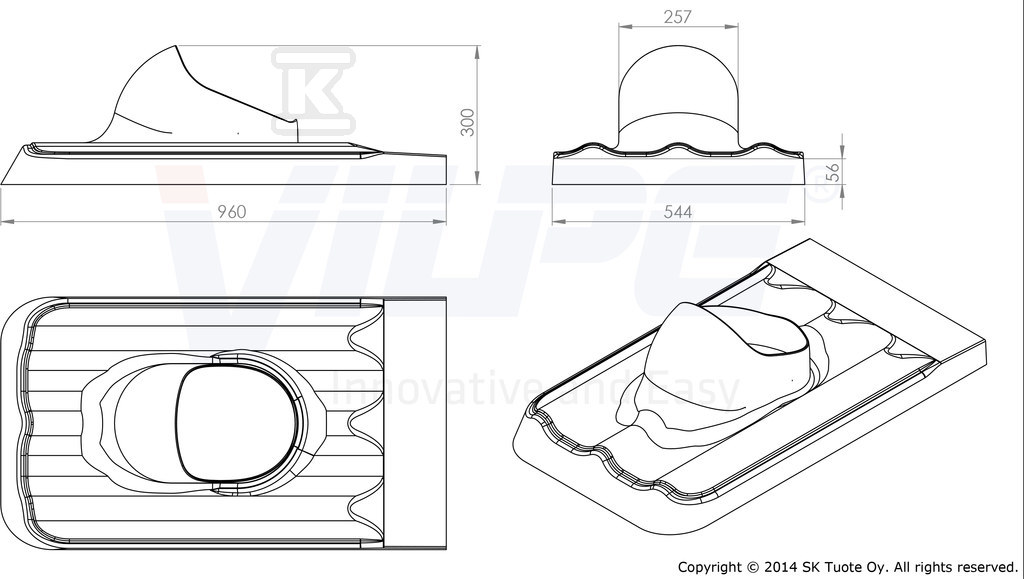 XL Universal roof pass-through (metal - 735507